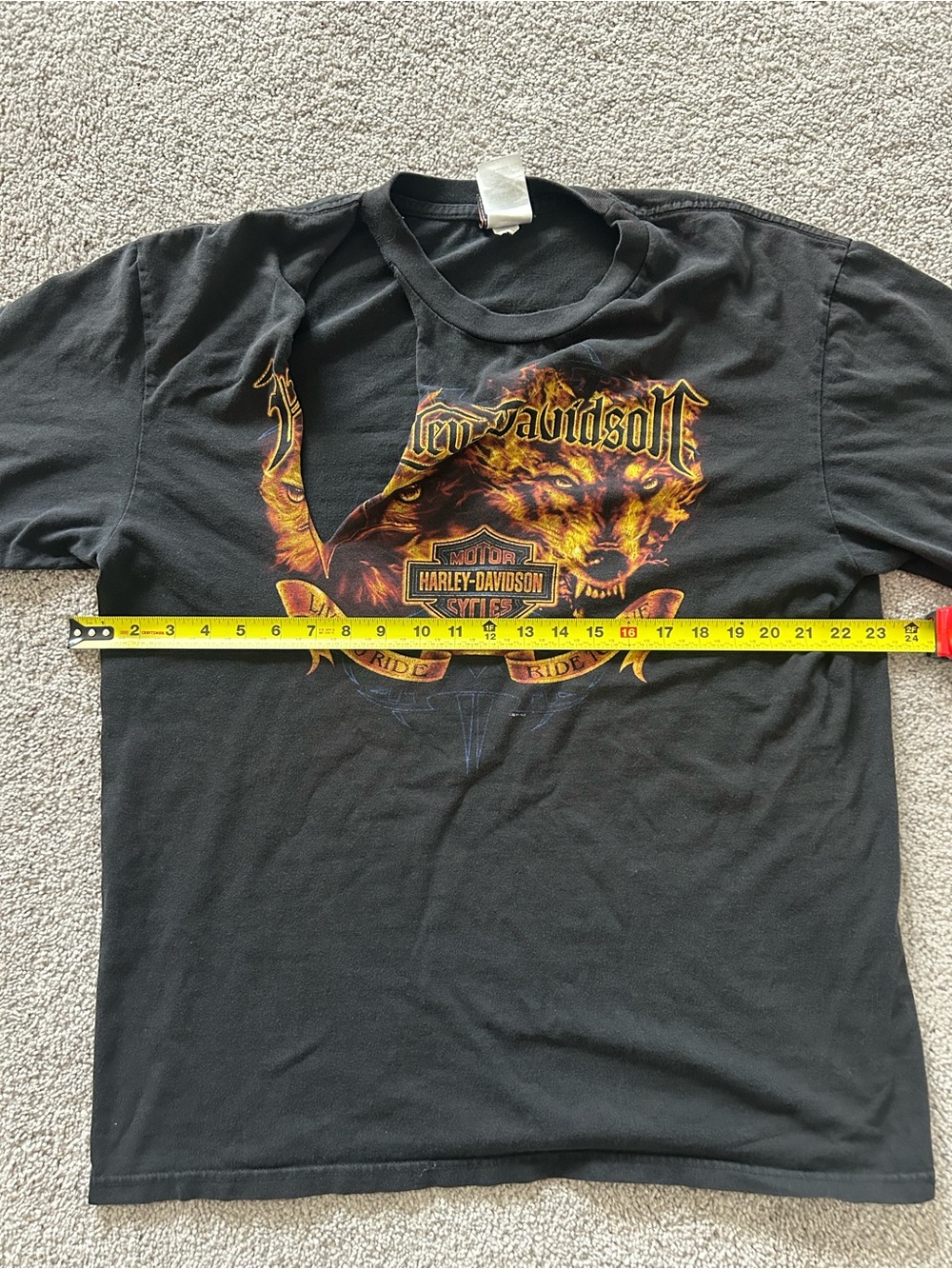 Thrashed Vintage Harley-Davidson Wolf Tee El Paso TX - Rework/Craft - Picture 4 of 5